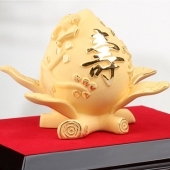 純金壽桃定制黃金壽桃，絨沙金壽桃，千足鑄金壽桃