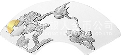 明清扇畫紀念銀幣1盎司扇形銀質紀念幣